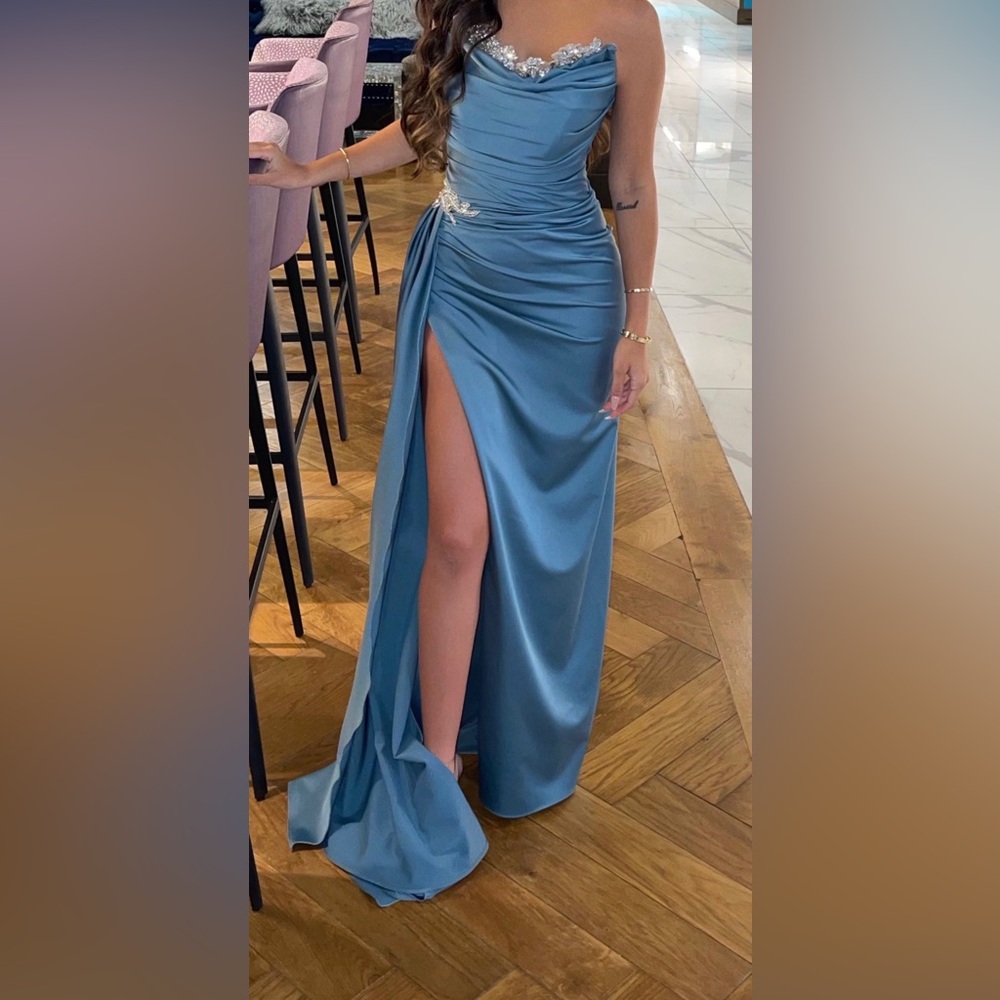 Custom-made baby blue dress